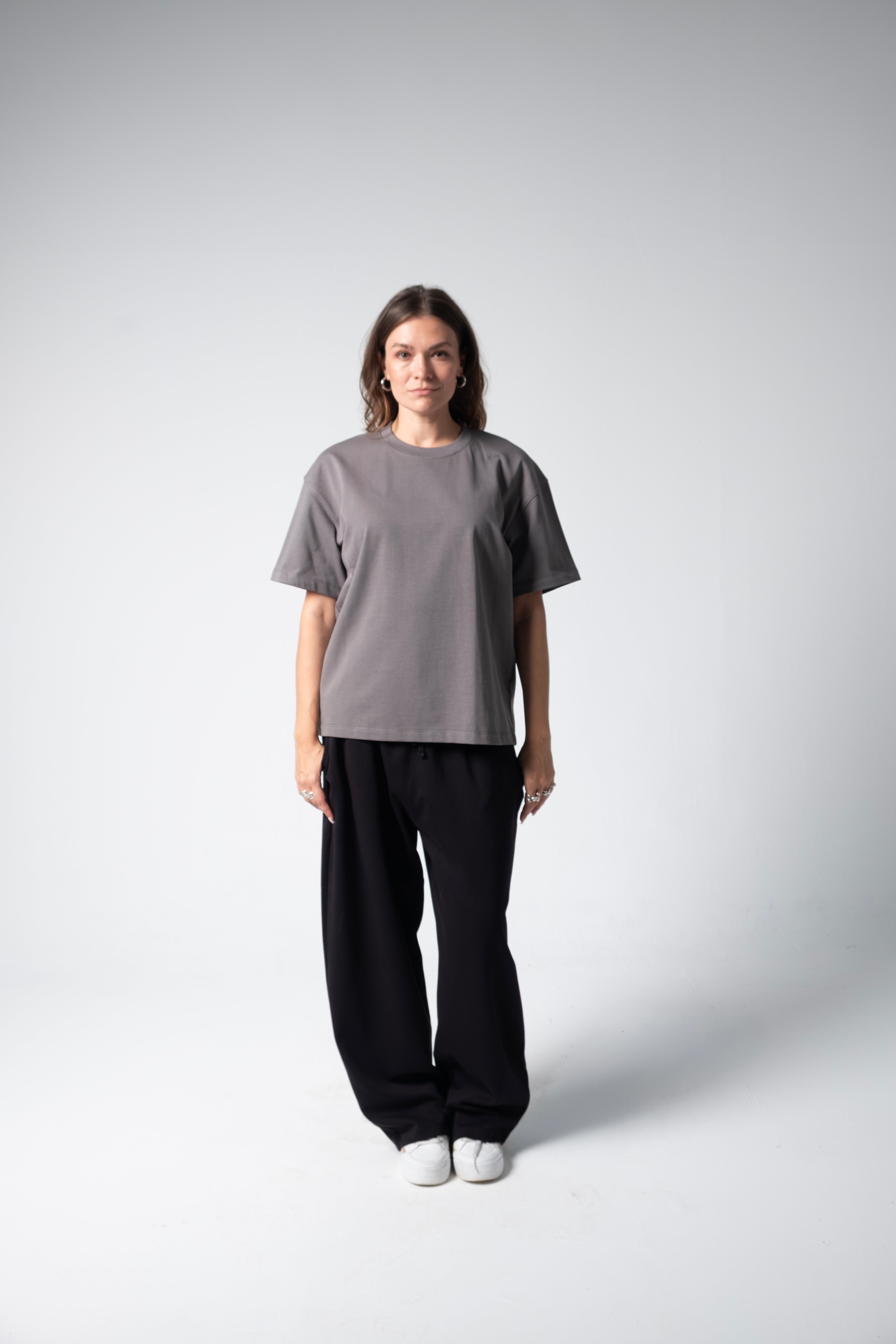 BLANK BOXY TEE — DARK GRAY