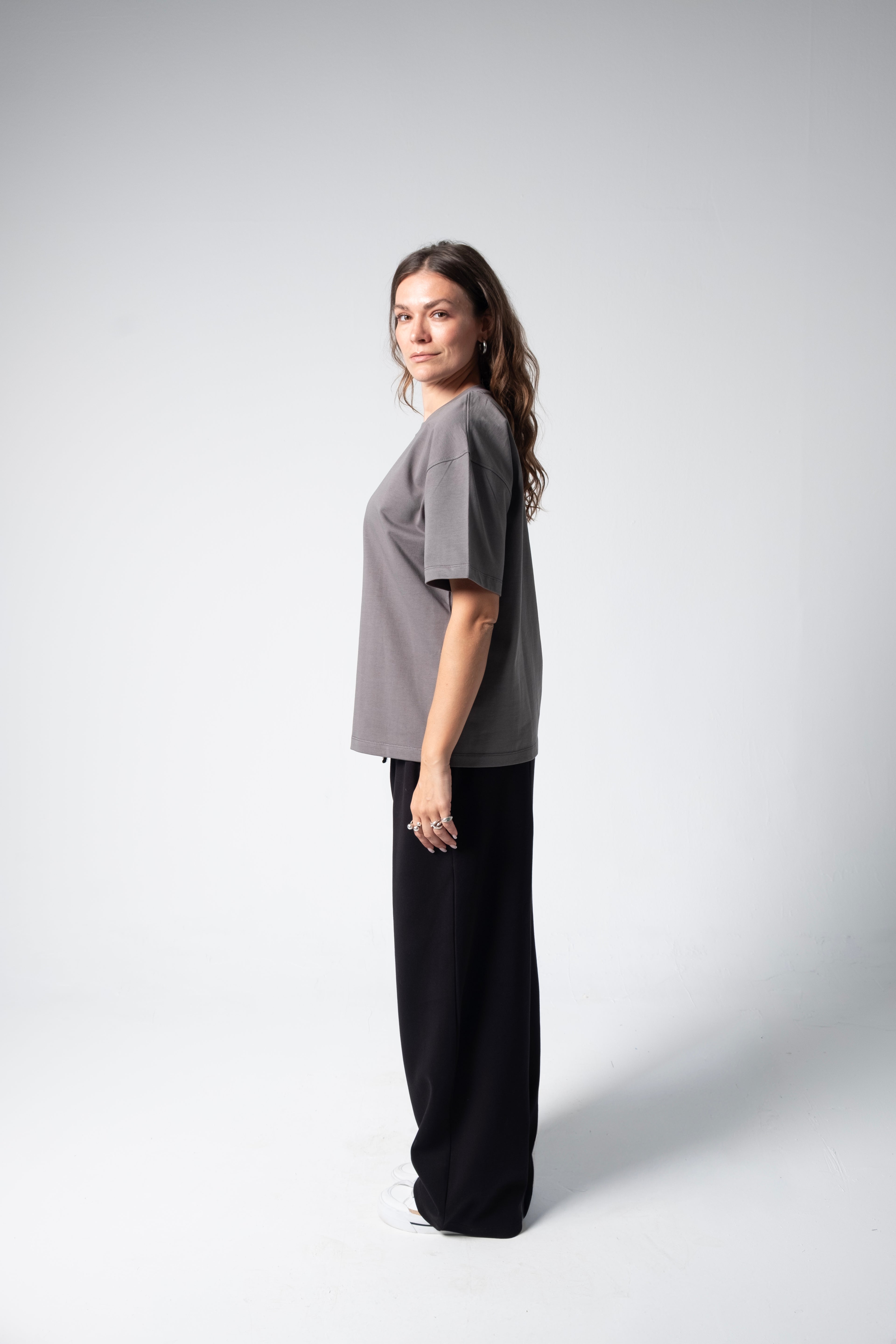 BLANK BOXY TEE — DARK GRAY