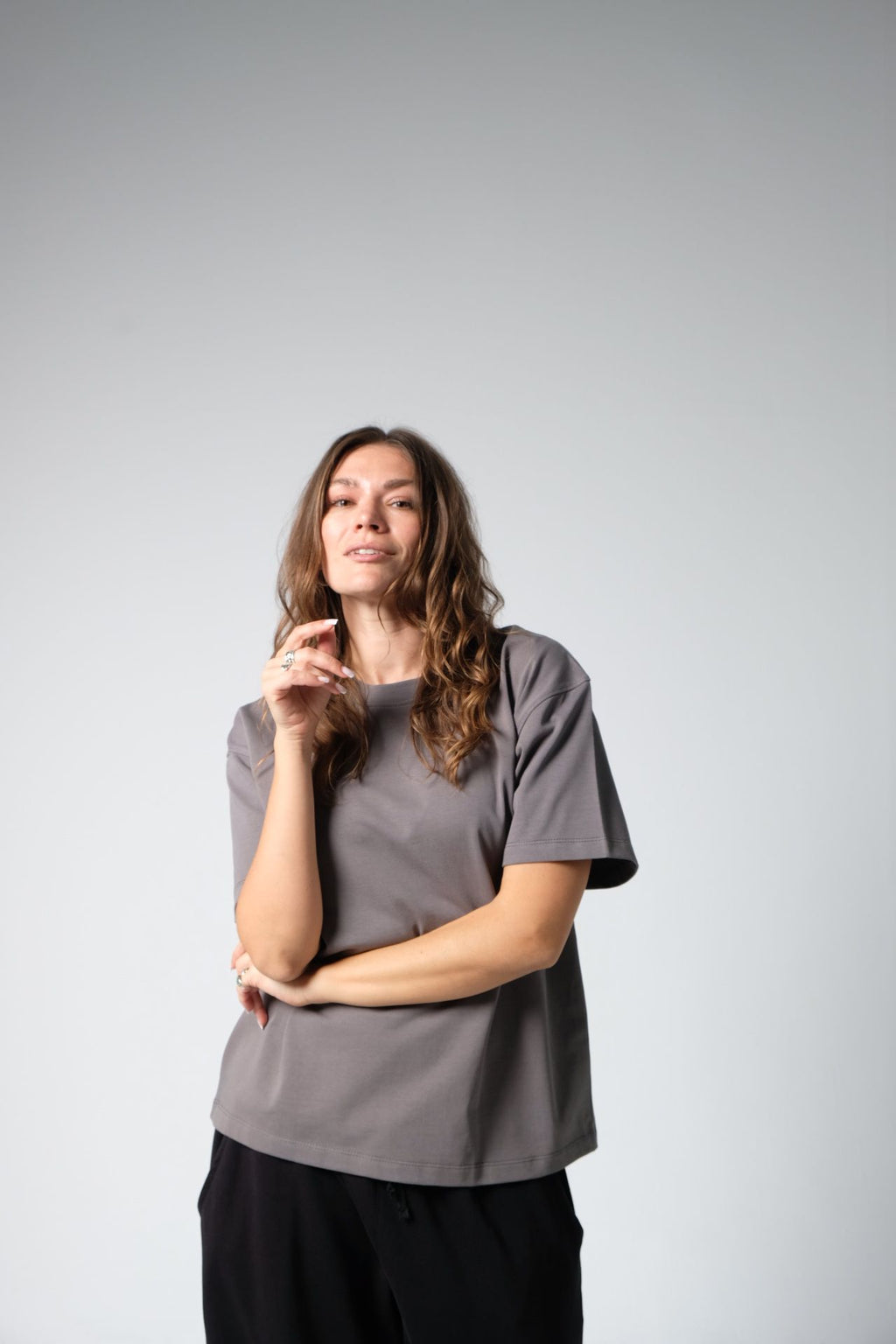 BLANK BOXY TEE — DARK GRAY