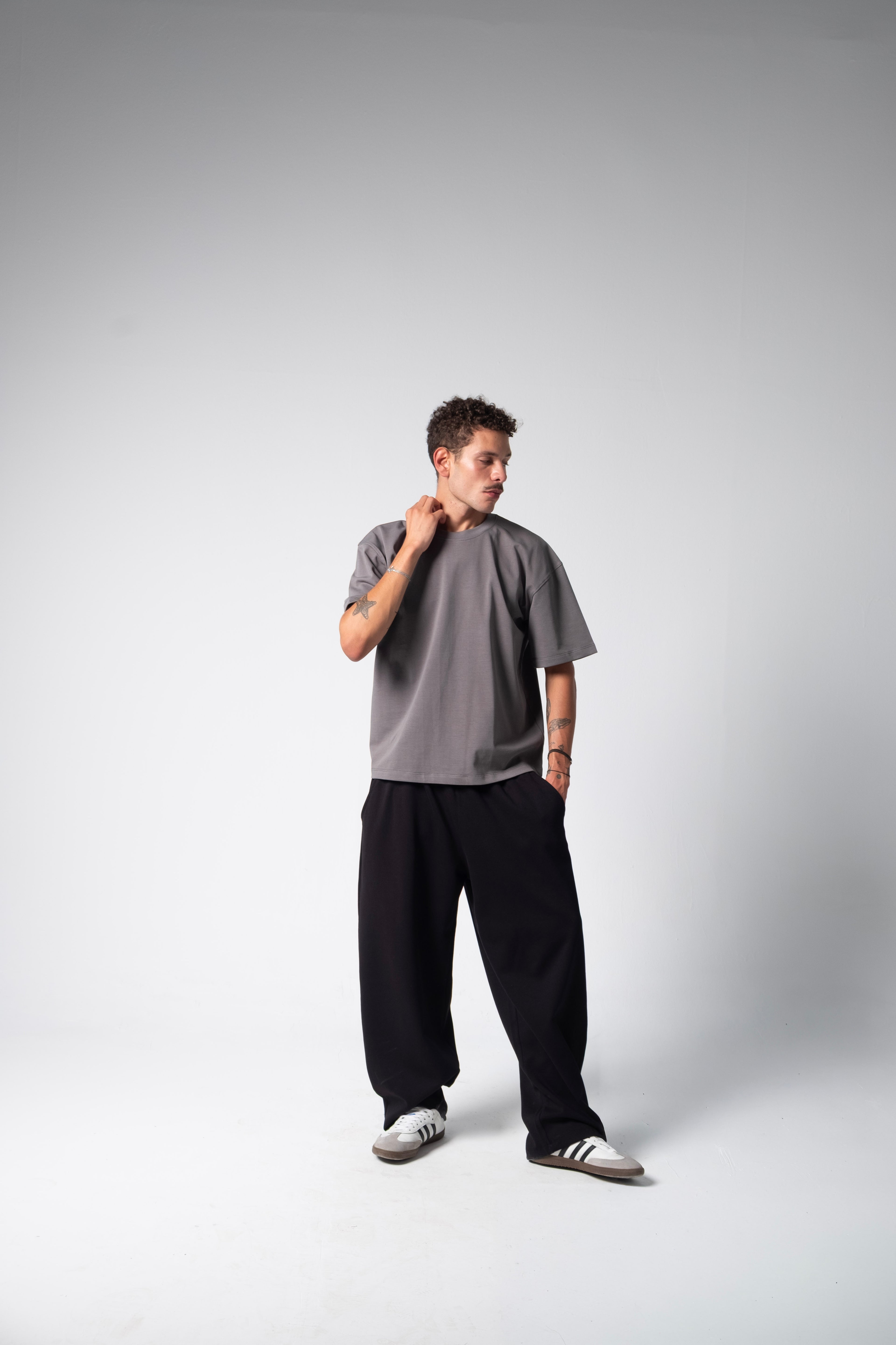 BLANK BOXY TEE — DARK GRAY